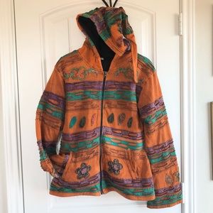 Flower Child fairy lined fleece hoodie size S/M